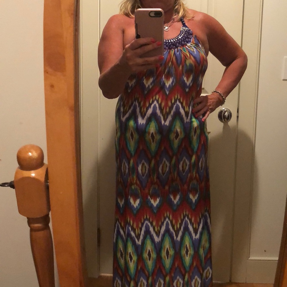 Multi-colored maxi dress